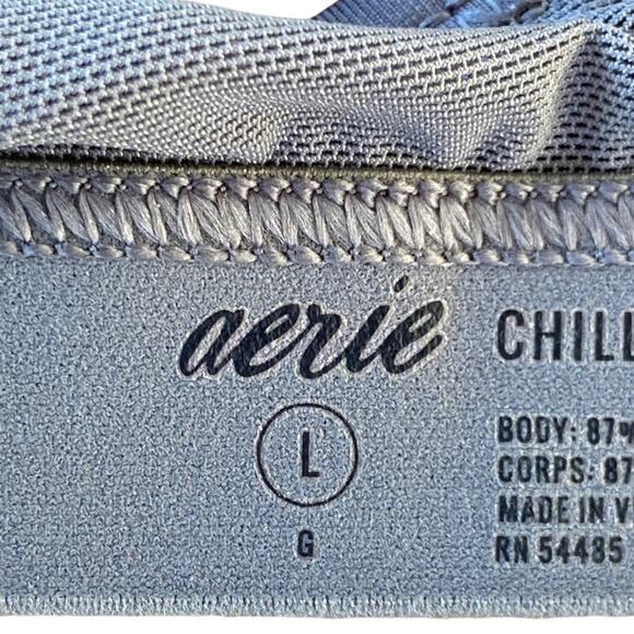 Aerie Grey Sports Bra Thin Strap Women’s Size Large - Picture 3 of 6